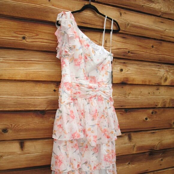 Mac Duggal 55810 Womens Floral Ruffle One Shoulder Gown Dress - Picture 11 of 16